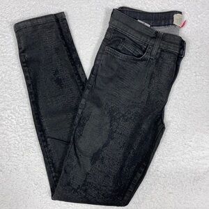 Current/Elliot ankle skinny trucker coating snakeskin jeans 27
